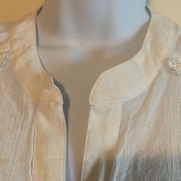 West bound petites, button down, long sleeve, tie waist, polyester/rayon pm - Picture 6 of 12